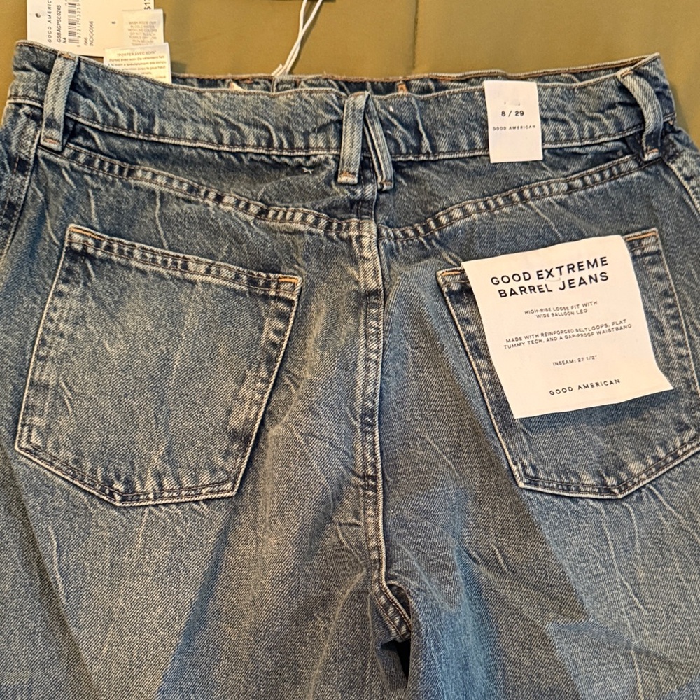 NWT Good American Denim Barrel Jeans